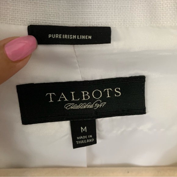 Talbots White Irish Linen Cropped Blazer - Picture 4 of 9